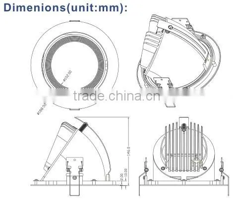 10W 20W 30W quality high power dimmable 30w cob led downlight led trunk light