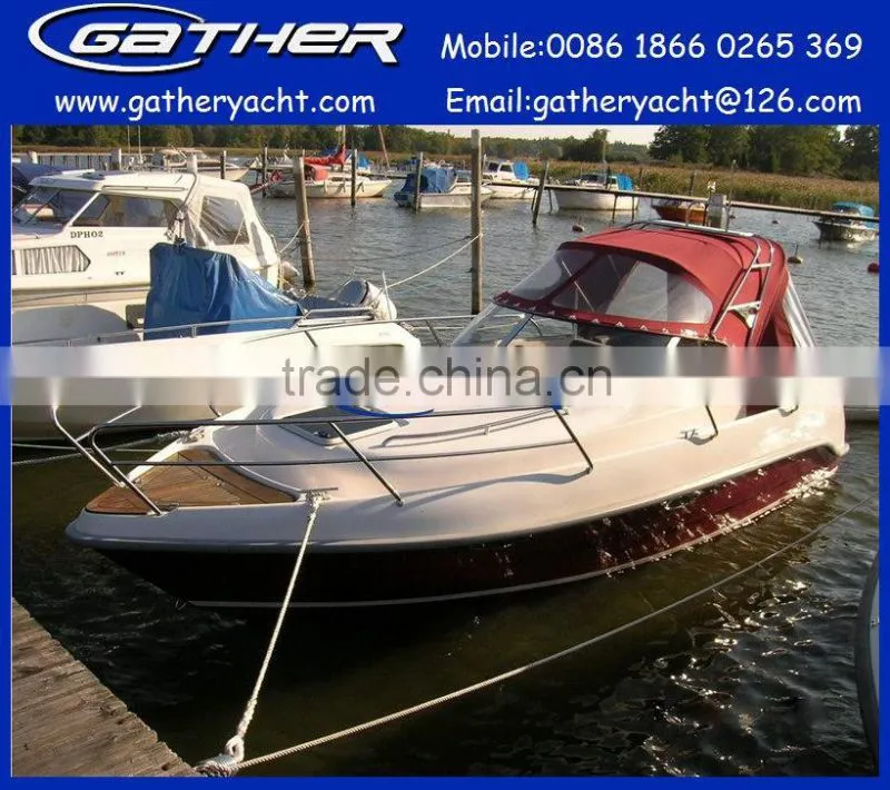 hot sale 23ft fiberglass family fishing yacht,fishing boat