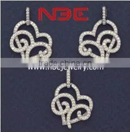 Italy design silver jewelry set, micro pave setting, AAA grade cz, high quality rhodium plated,silver ring, earings, and pendant