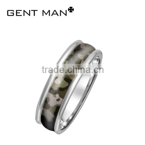 new design ladies finger ring cool girl unique camoflage pattern fancy stainless steel man's ring