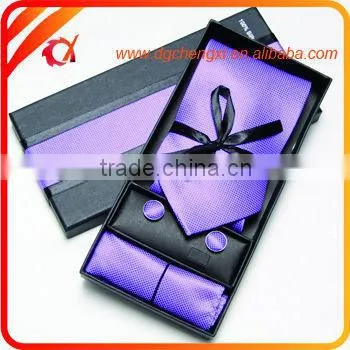 Brown Cheap Silk /Polyester Ties set/christmas presents