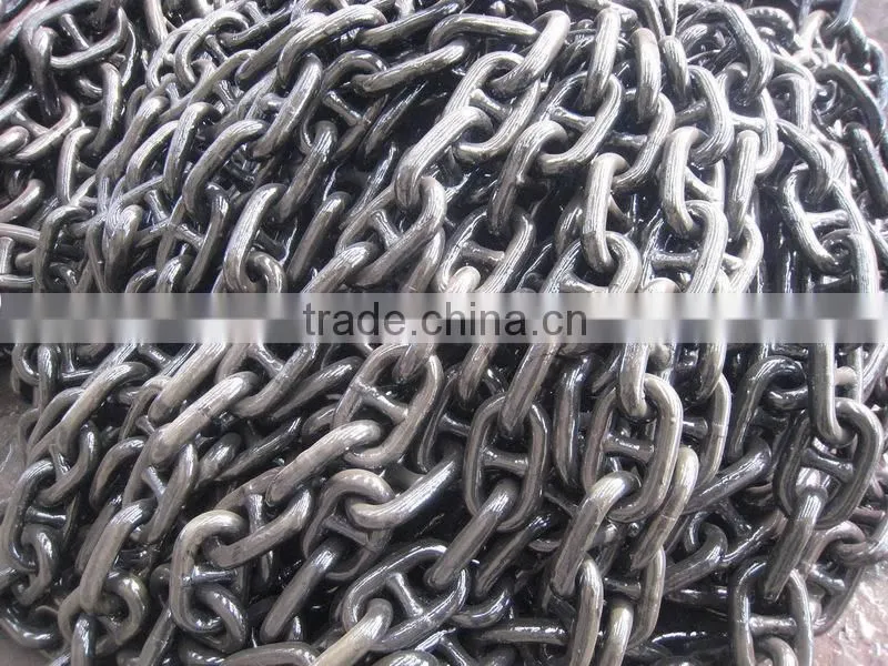 black marine stud chain mooring anchor chain