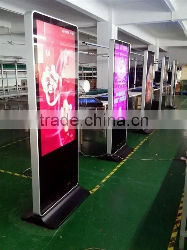 55inch Floor Standing network touch advertising display/ IR touch kiosk advertising display/ Full HD super slim digital signage