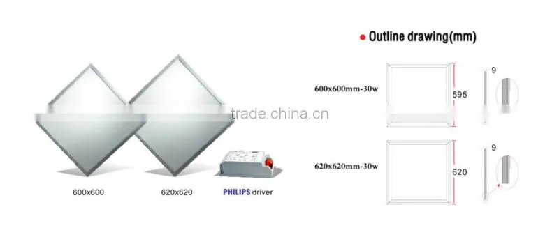 LED plosne panely 36W, 595x595mm,4500k