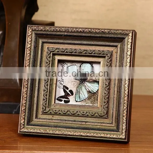 Top quality slap-up wall Decorative archaistic wooden picture Rahmen Handmade baroque Antique Natural solid wood photo frame