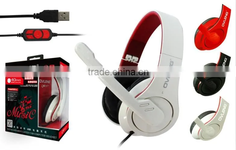 ovleng factory folding headphone with remote mic for computer laptop