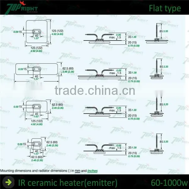 HIgh quality far infrared ceramic heater for hot stamping machine