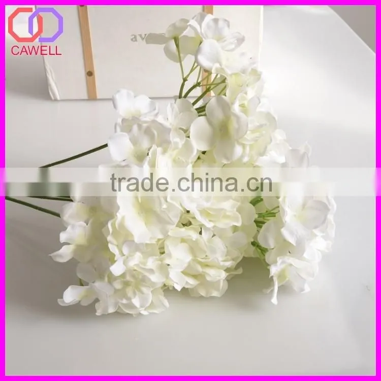 5 heads blue and white hydrangea bouquet cheap artificial hydrangea flower