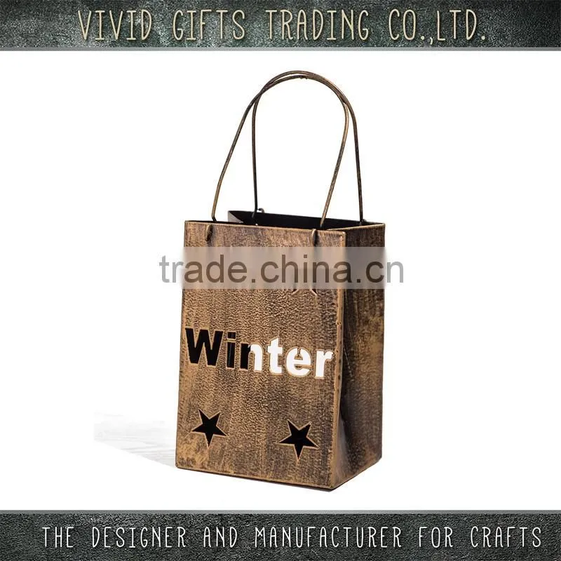 Good idea of metal bag candle holder in home decoration