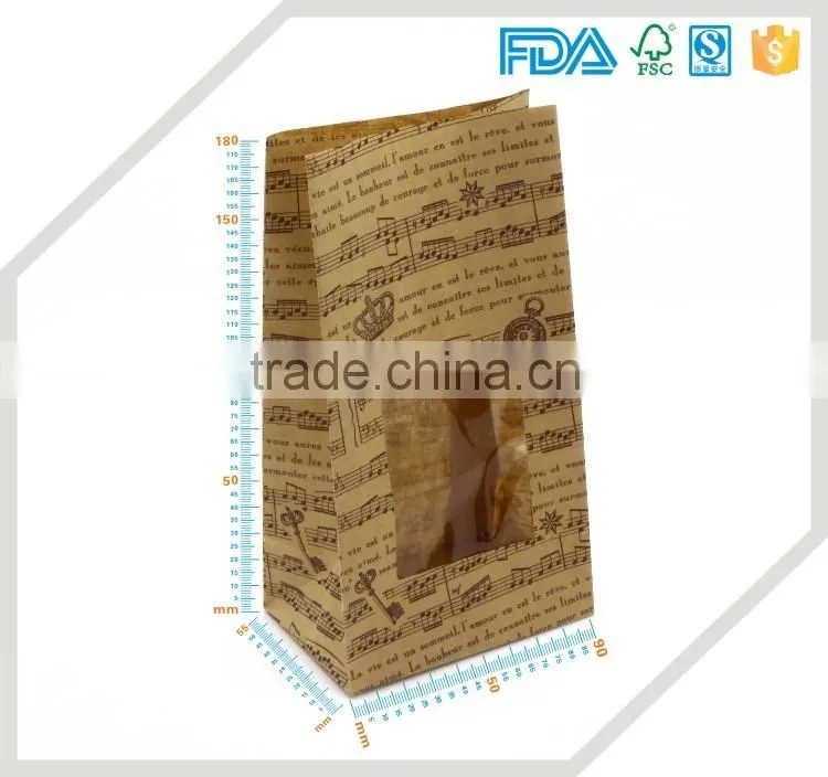 Wholesale price food grade eco material brown paper bags with no handle
