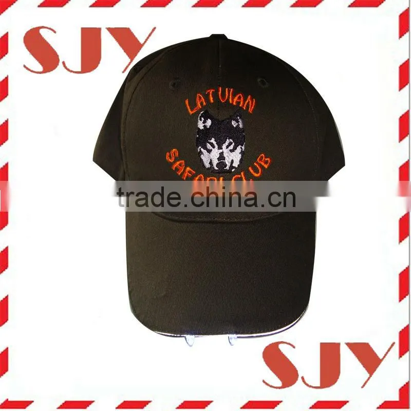flashing embroidery baseball caps and hats with led lights