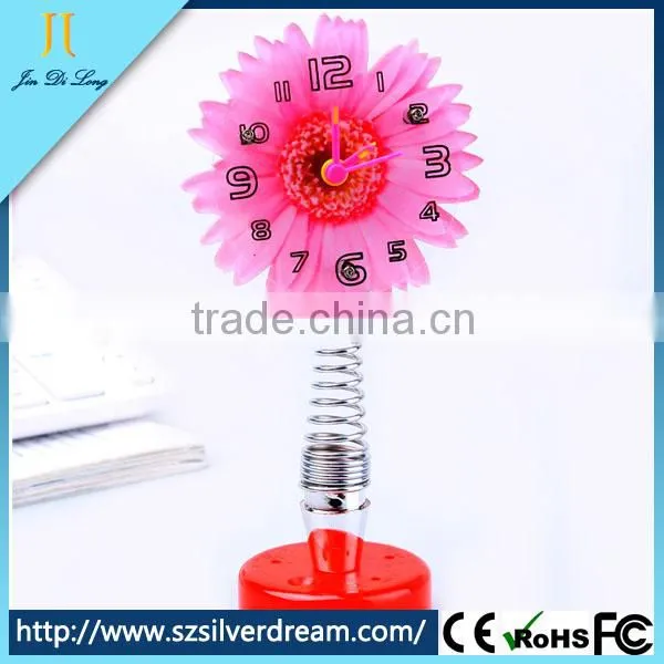 Beautiful Pink Flower Funny Desk Clocks