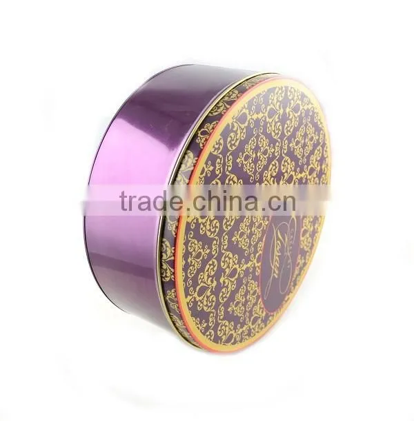 Guangdong Large decorative Round Stacble metal tin cans box