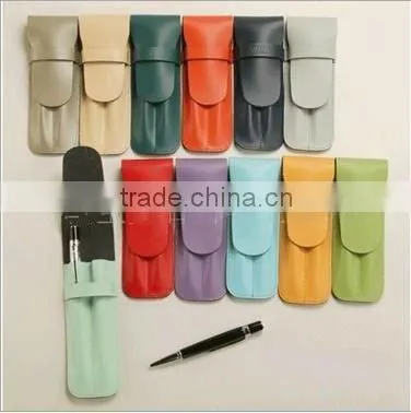 genuine leather all kinds of color pencil bag