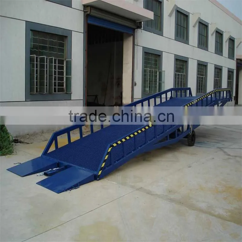 Fixed container hydraulic mobile load ramp