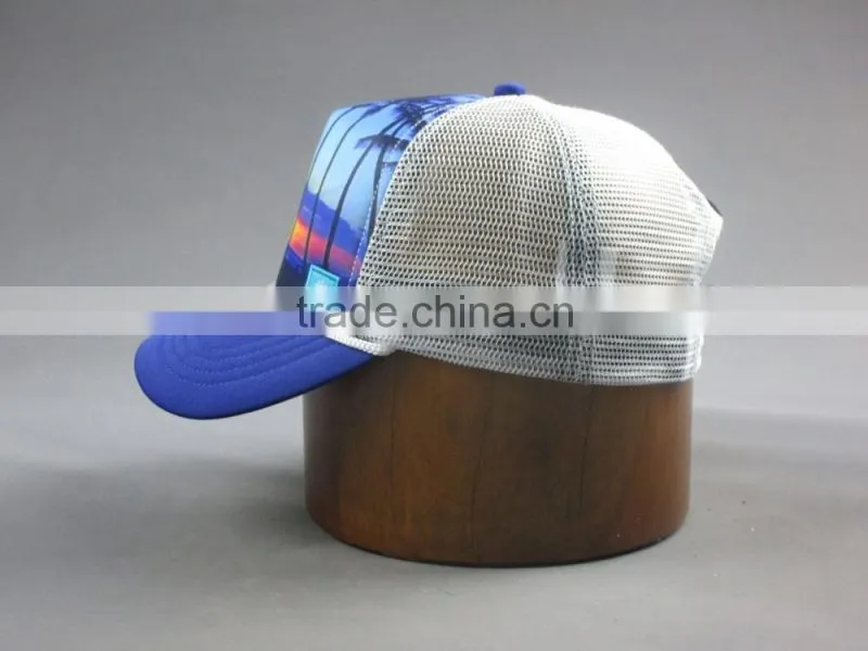 High quality custom 5 panel trucker cap with decoration tap