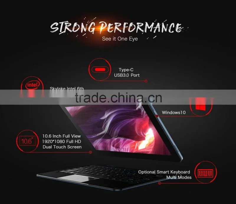 Cube i7 Book 2 in 1 Tablet PC Win 10 10.6 inch IPS Screen Intel Skylake Core m3-6Y30 Dual Core 4GB RAM 64GB SSD ROM Cameras