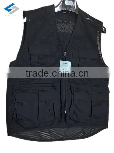 part of mesh fabric dark blue hunter vest