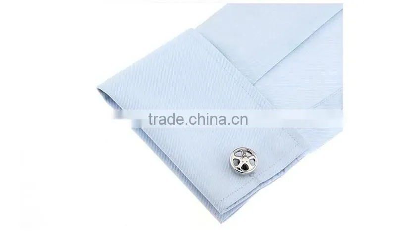 Novelty silver jewelry cooper steering wheel cufflinks
