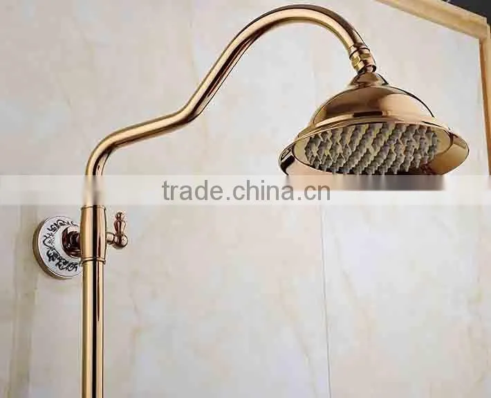 New arrival in wall rose gold rainfall shower head shower set