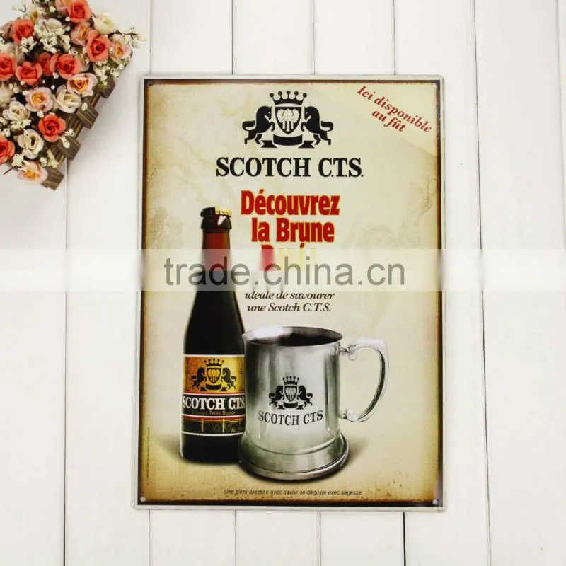 beer embossed tin board