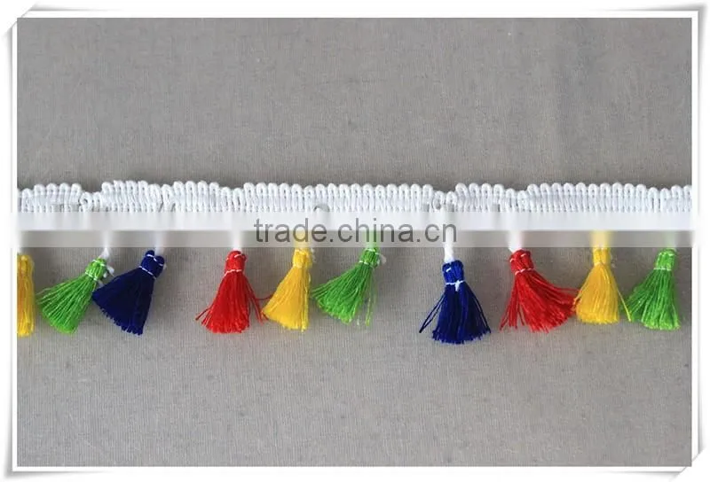 2016 fashionable colored tassel fringe trim 4.5cm fringe trimmings for garment