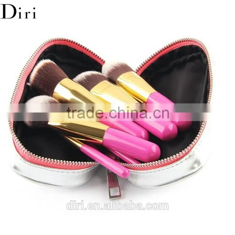 High quality synethetic hair 9pcs lemon color makeup brush set