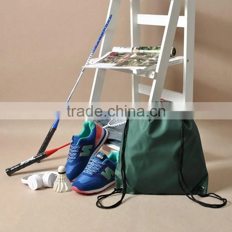 Logo printable 210T Nylon sports shoes bag riding Backpack waterproof drawstring backpack