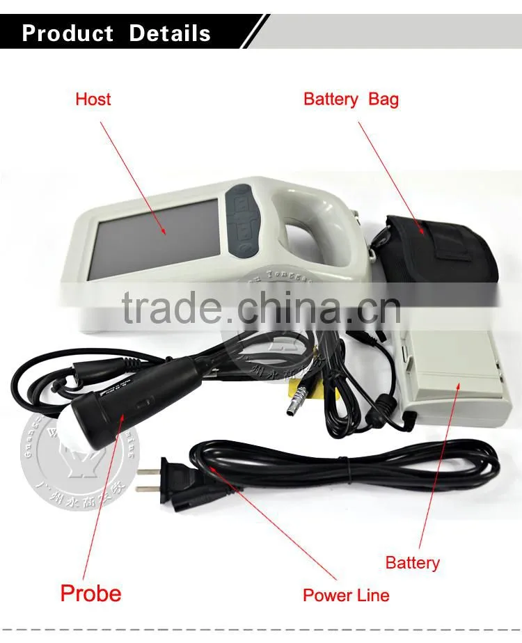 Waterproof ultrasound scanner for veterinary ultrasonography B ultrasound