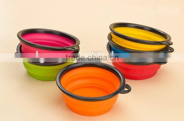 Promotional collapsible silicone pet bowl