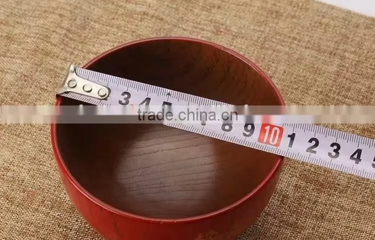 Red Chinese carved soup bowl