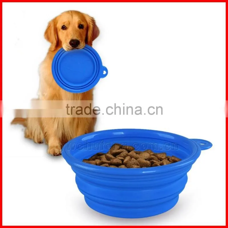 Cute Pet Dog Cat Silicone Collapsible Travel Bowl Dish Feeding Water Feeder New