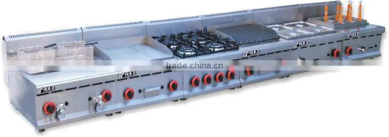 Stainless steel commerical gas Cooker with 4-burner&oven (GH-987A)