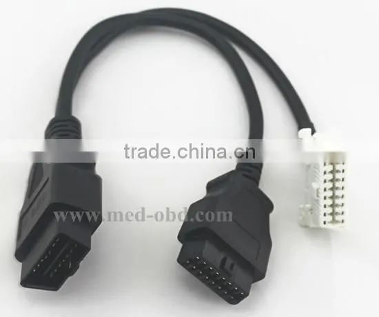 OBD2 Splitter Y Cable, J1962M to 2 J1962F,USB Y cable splitter 1 female 2 male, 1ft