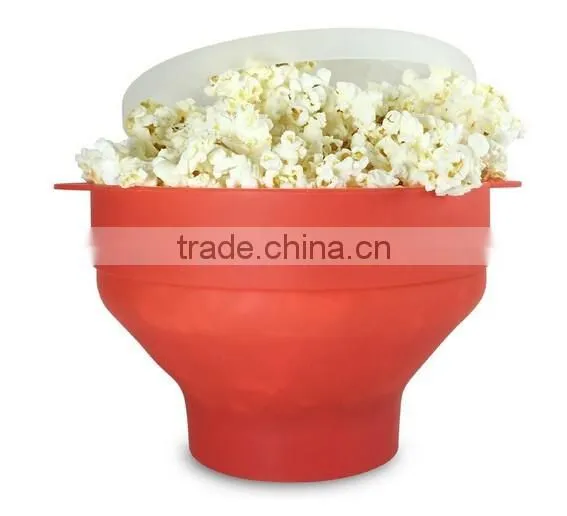 Collapsible Silicone Popcorn Popper,Microwaveable Silicone Popcorn Bucket