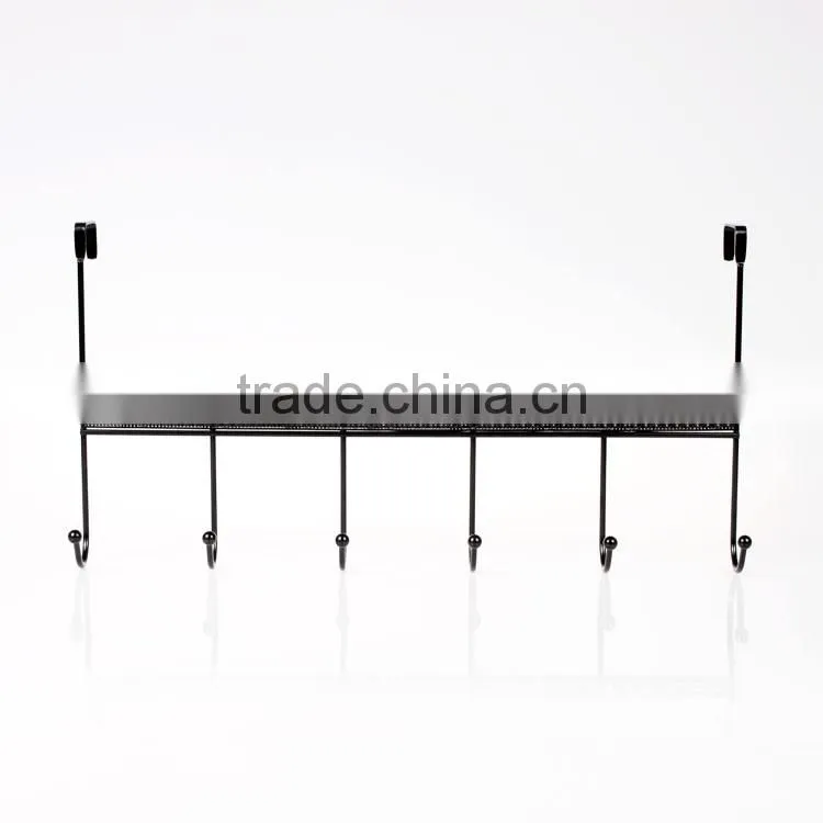 Store More Over The Doorback 6 Hook Organizer Rack - Black