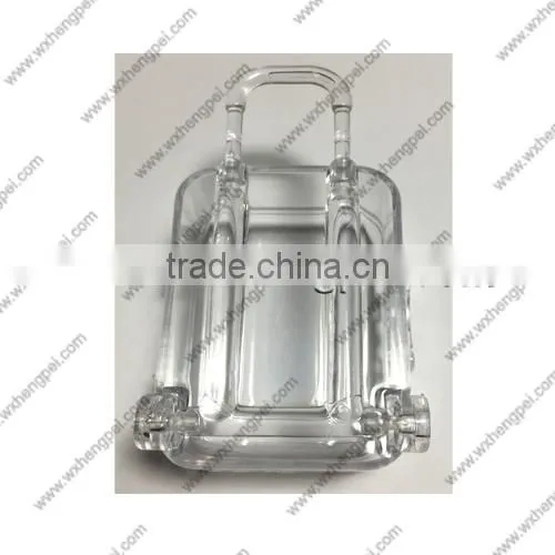 Cleverish portable cute transparent trunk plastic storage jewelry wedding box kit