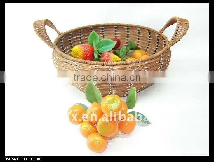 Round woven iron frame storage baby carriage basket