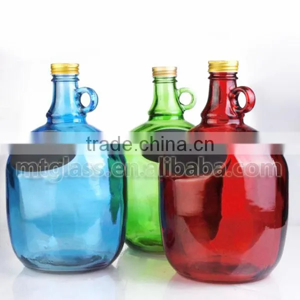 Giant colorful glass bottles for juice / milk cork stopper wholesale