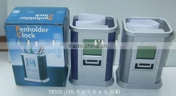 Electronic gift calendar penholder with clock /pen container with clock/ penholder clock
