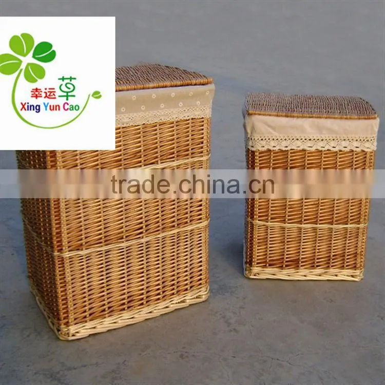 wicker storage basket with liner factory supply