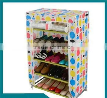 Portable Folding shoe rack, Non-woven Fabric Dustproof 5Tiers Hot Sale Shoe Rack Wall Mounted with Cloth Cover