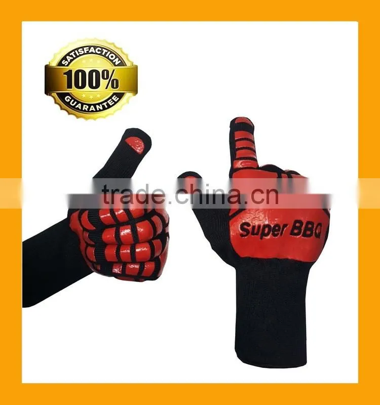 15 Inch Extra Length Heat Protective Cooking Gloves Cotton Insulated Heat Defender Gloves