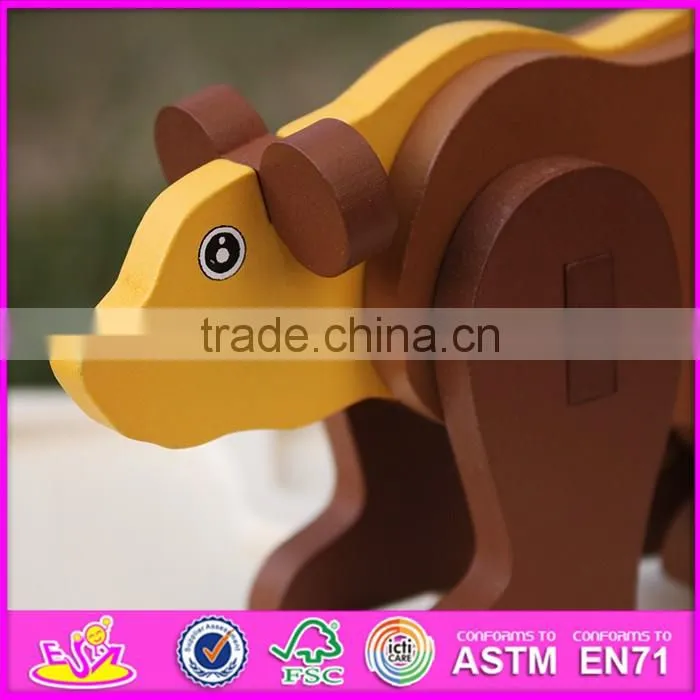 2017 New product children diy wooden animals puzzle games W14G039