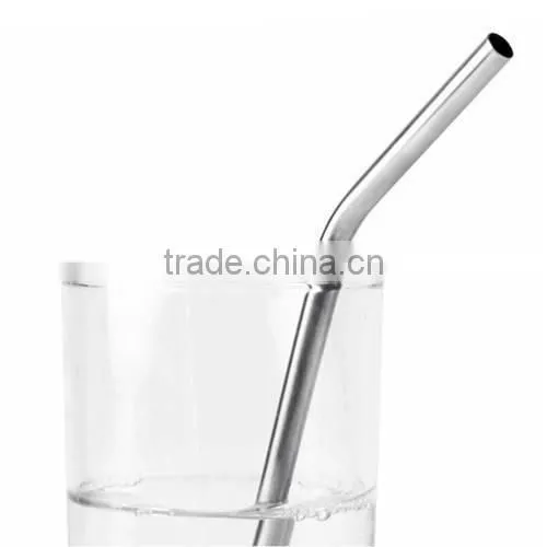 Bent Stainless Steel Long Cool Drinking Straw 4pcs/Set Curved Metal Straw