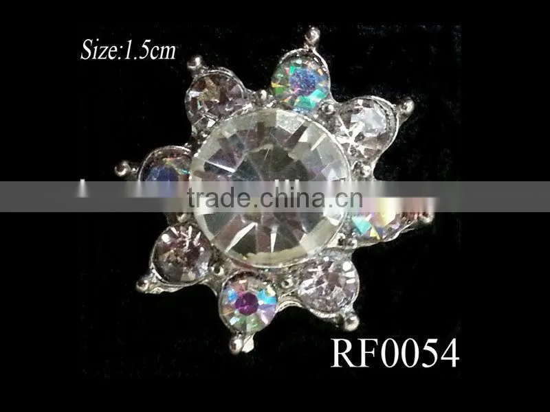 RF 0055 In stock, wholesale sparking garment flat back rhinestone button