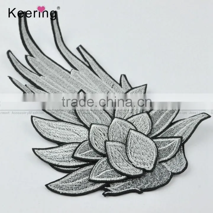 New hot sale 3D custom wings embroidery patch WEF-015