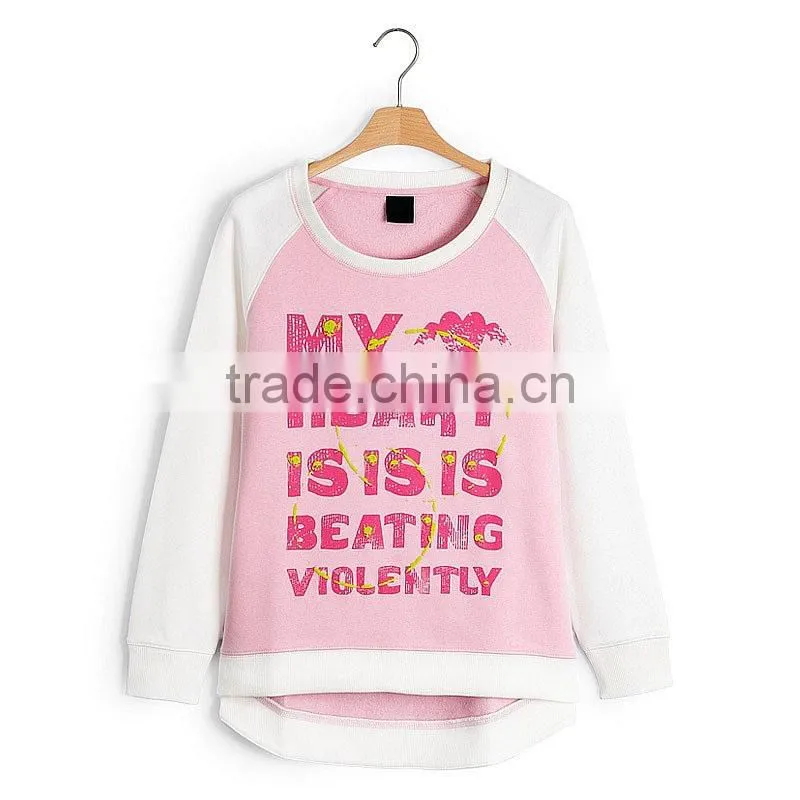 High quality women cut & sew screen printing t shirt