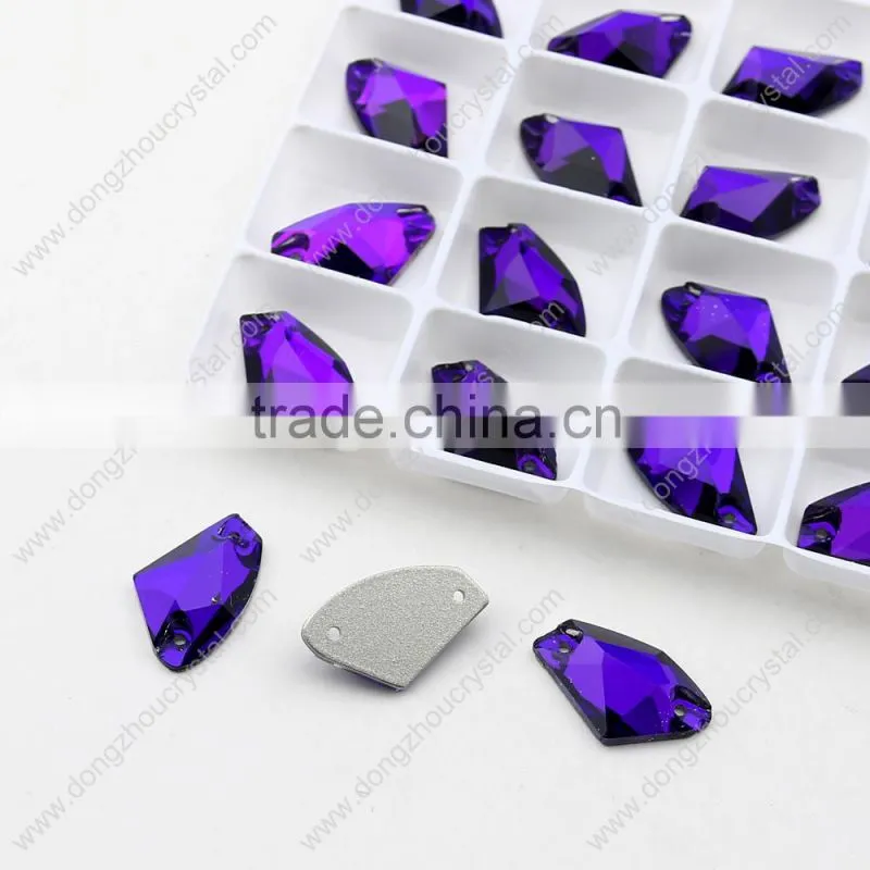 Exotic axe shape crystal sew on stones applique on dresses/bags/shoes Factory direct with high quality!