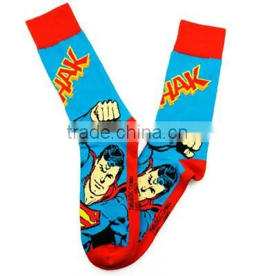 men's fashion beautiful socks with superman